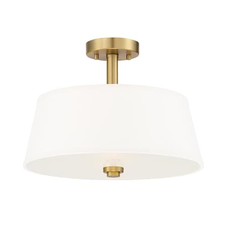 Designers Fountain 15in Studio 2-Light Brushed Gold Ceiling Light Semi Flush Mount 88511-BG